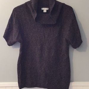 Cowl neck shirt sleeve sweater